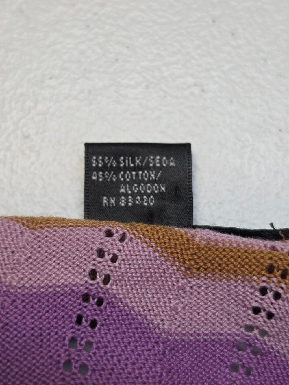 August Silk Sleeveless Knit Zigzag Chevron Stripe Tank Top in Purple and Brown - Picture 7 of 8